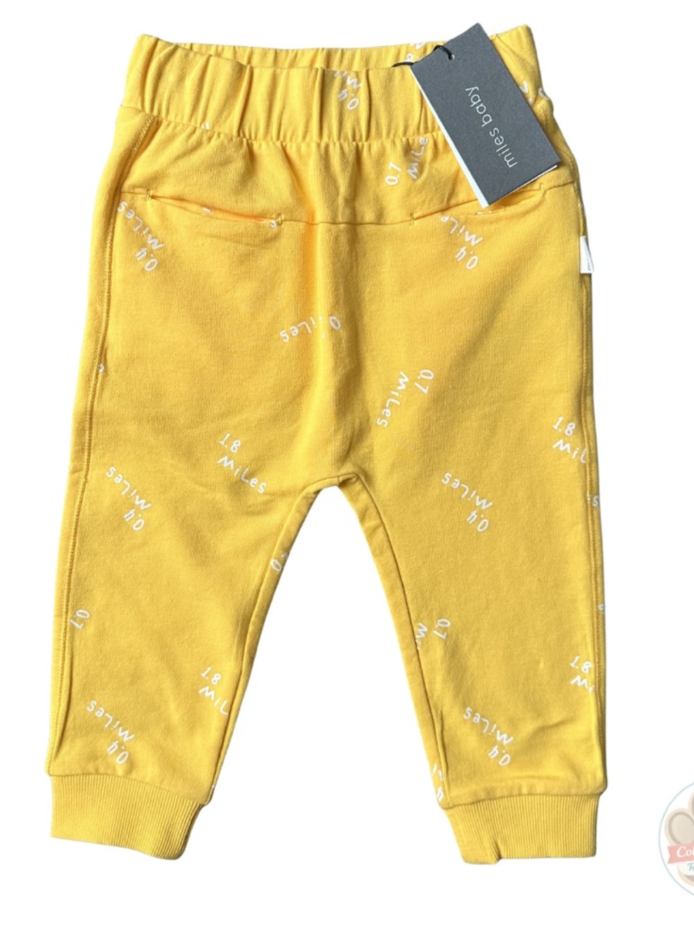 Miles Baby Yellow Printed Joggers for Kids - Soft Elastic Waist